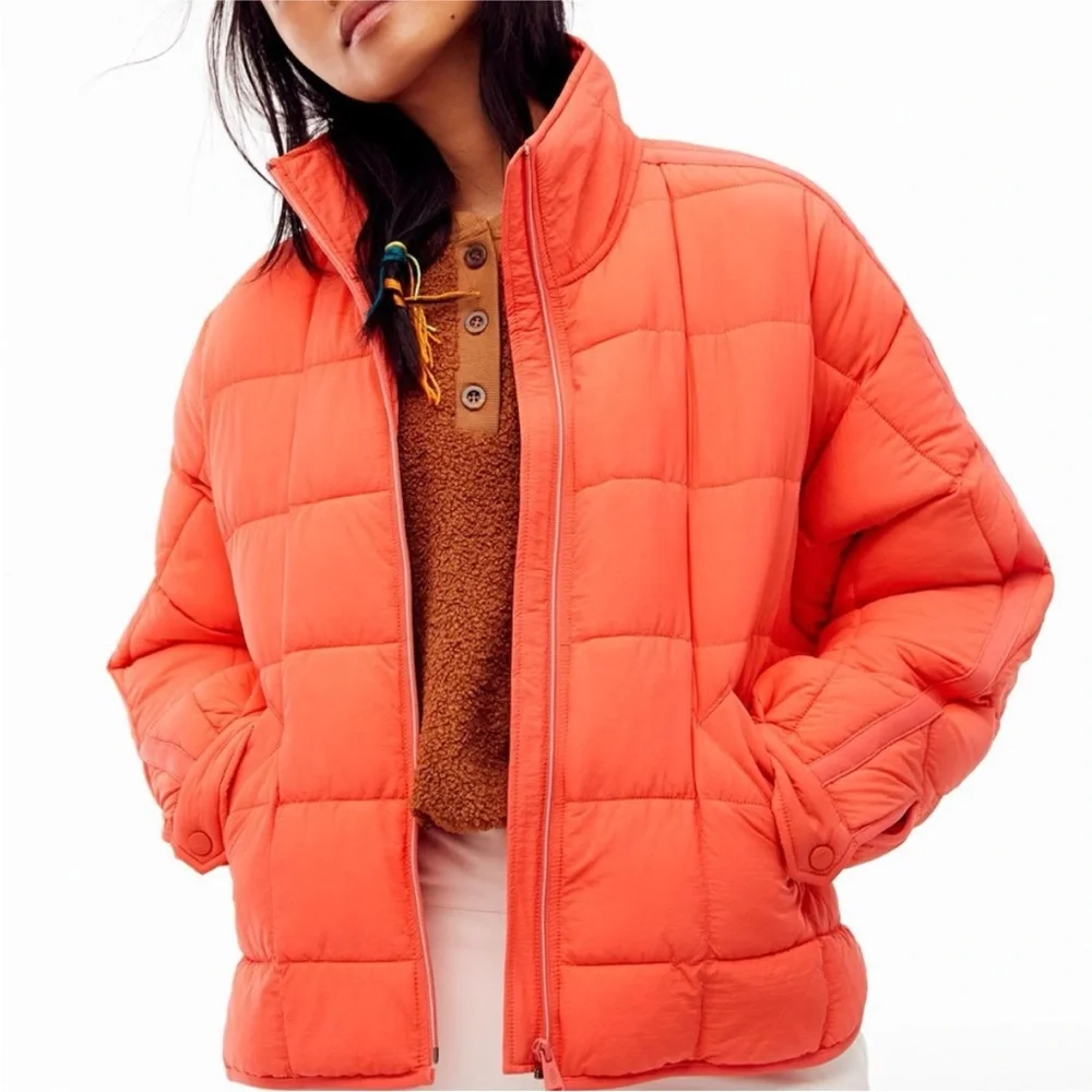 NWT Halfdays Nellie packable Quilted Orange Jacket - Picture 6 of 12